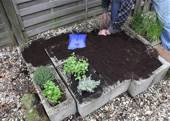 Kräuter - Einsetzen in Pflanzsteine Kräuter - Einsetzen in Pflanzsteine